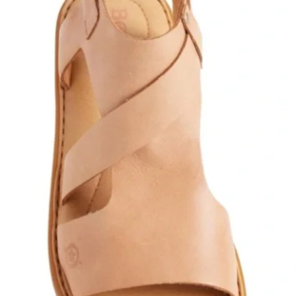 Born Womens Size 7 Marlowe Light Brown Full Grain Leather Gladiator Flat Sandals - Picture 6 of 6